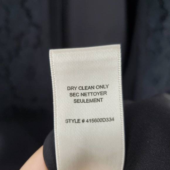 Rebecca Taylor Navy Blue Sleeveless Crew Neck Lace Sheath Cocktail Dress Size 2 - Picture 10 of 12